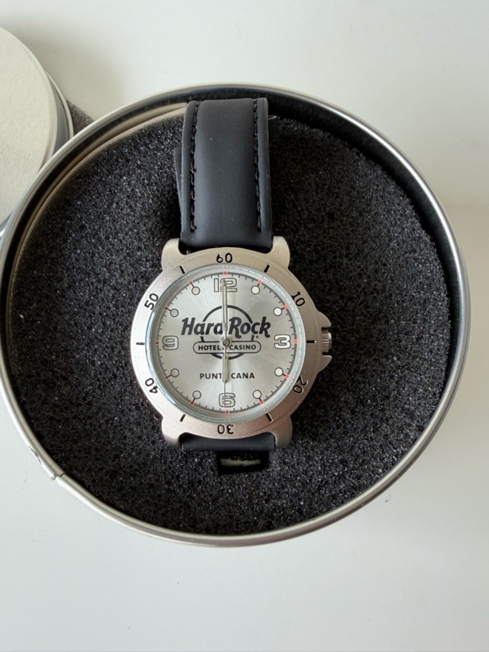 Hard Rock Punta Cana Silver Watch with Black Strap